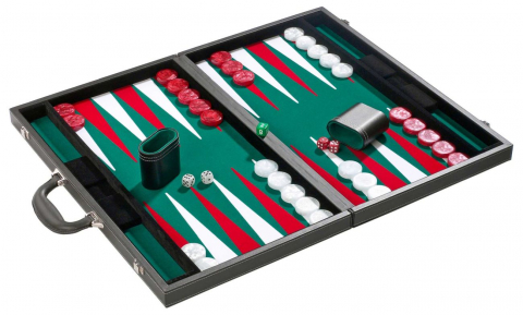 Joc Table Din Piele - Set joc table/Backgammon in stil Casino - Mare - 53x64 cm